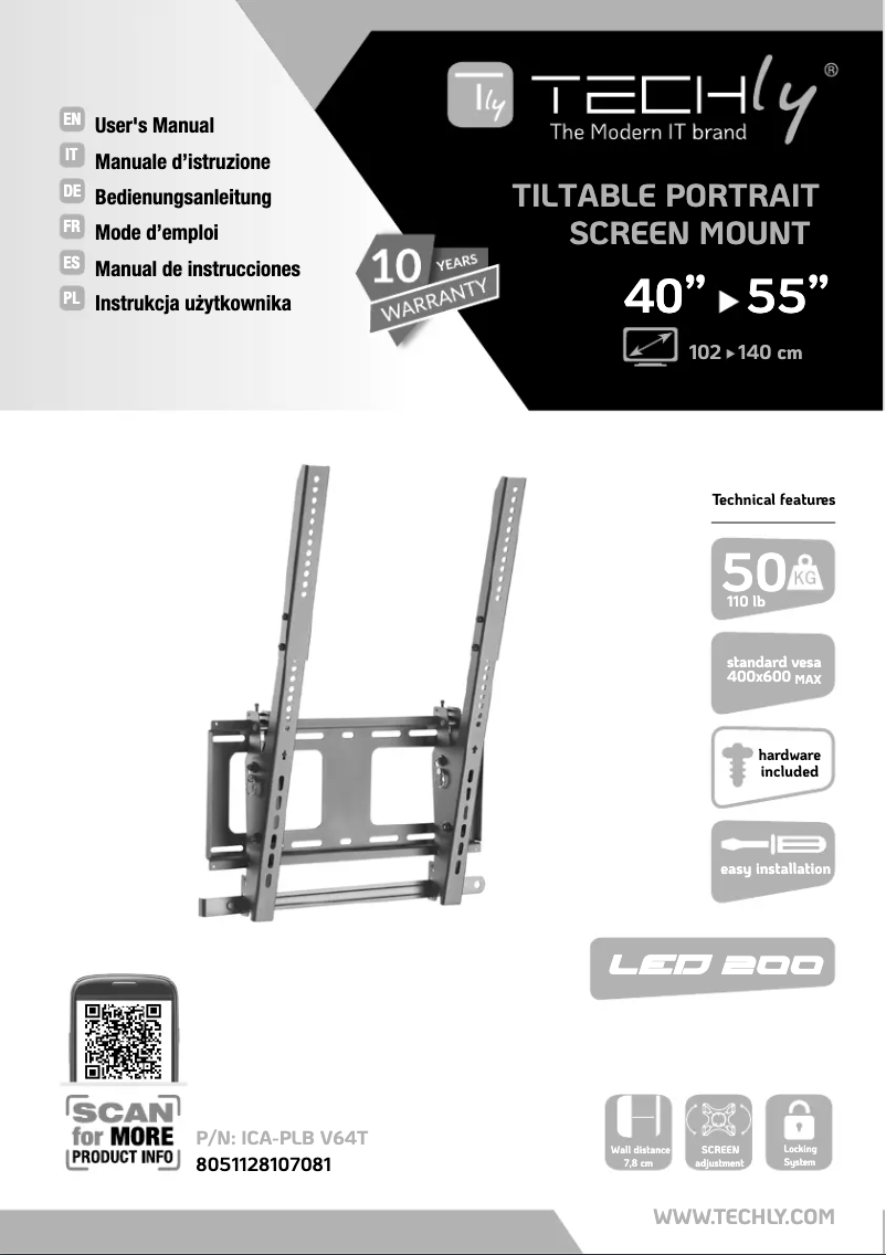 Page 1 de la notice Manuel utilisateur Techly ICA-PLB V64T