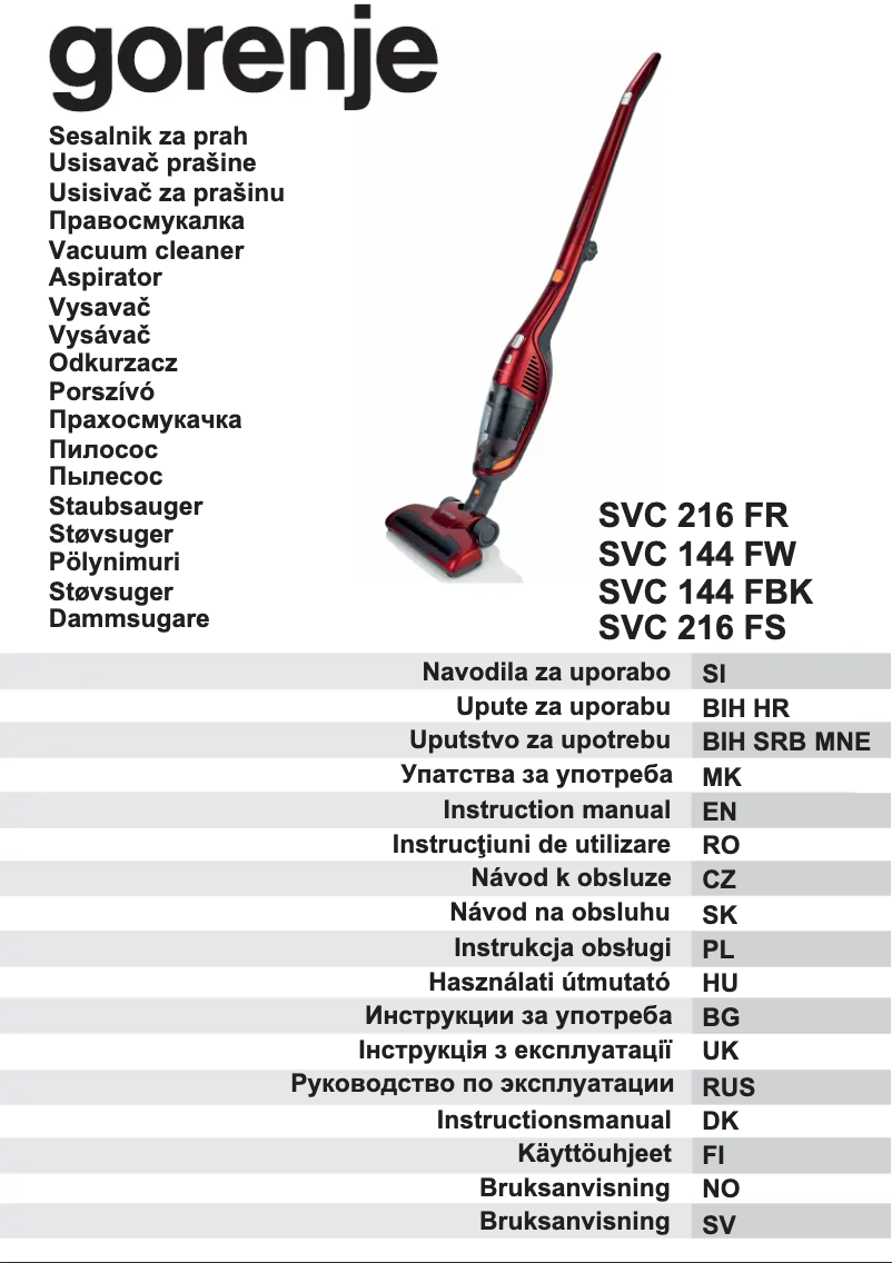 Image de la première page du manuel de l'appareil SVC144FW