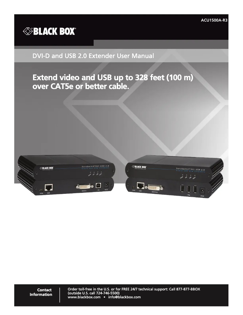 Page 1 de la notice Manuel utilisateur Black Box ACU1500A-R3