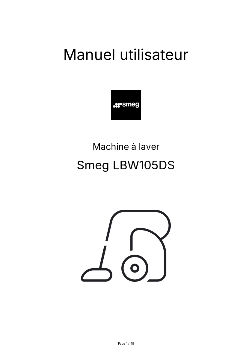Page n°1 - Manuel utilisateur Smeg LBW105DS