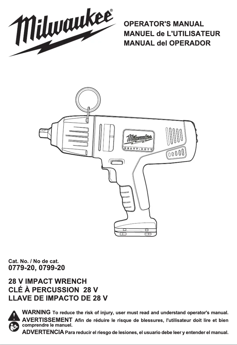 Page n°1 - Manuel utilisateur Milwaukee M28 0779-22