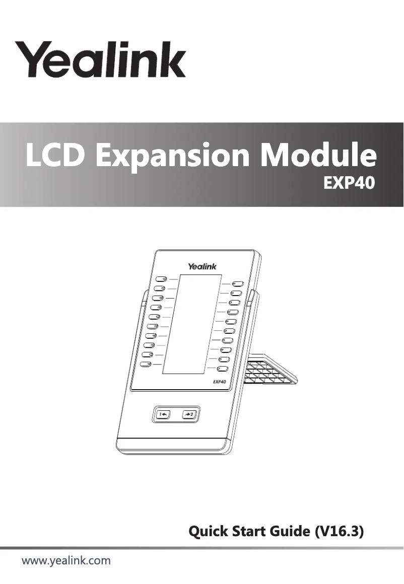 Page 1 de la notice Guide de démarrage rapide Yealink EXP40