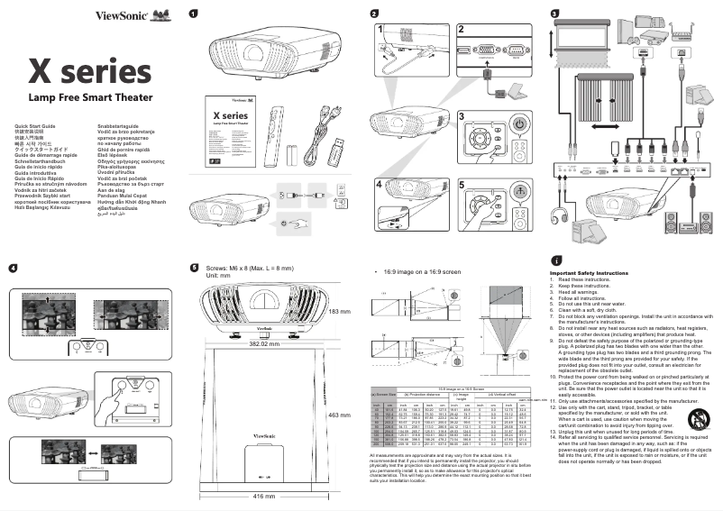 Page n°1 - Guide de démarrage rapide Viewsonic X100-4K