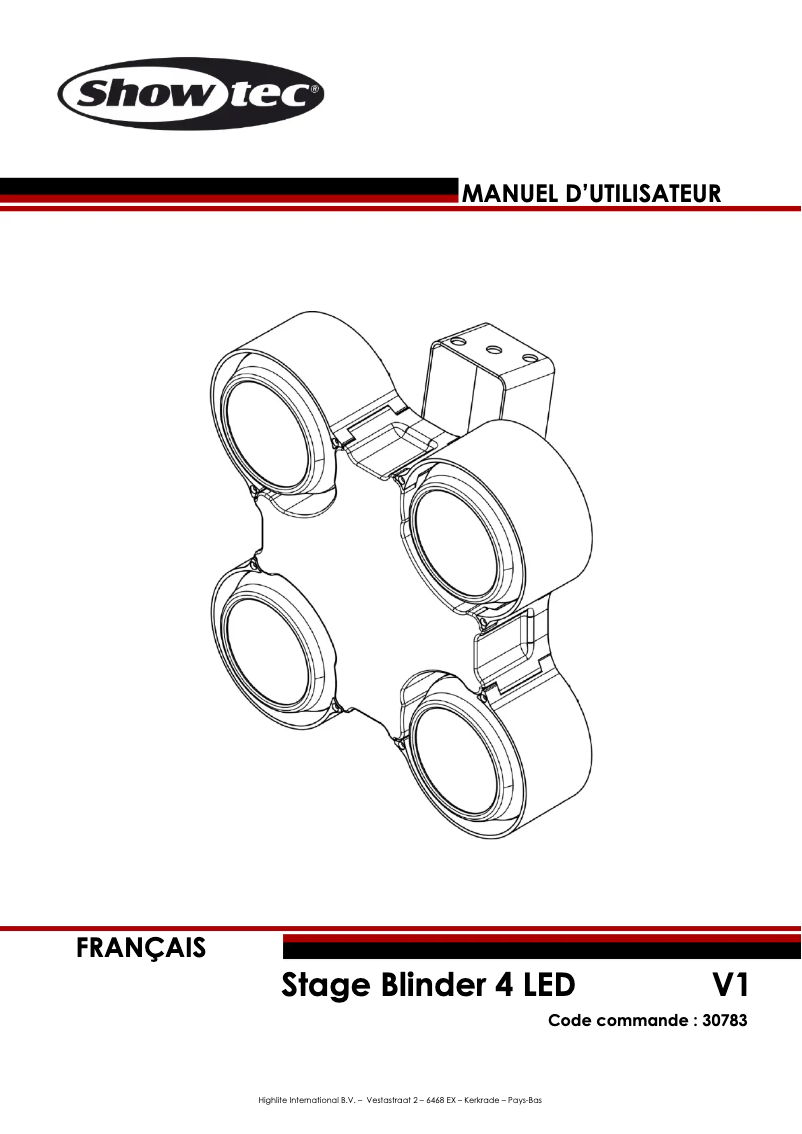 Image de la première page du manuel de l'appareil Stage Blinder 4 LED