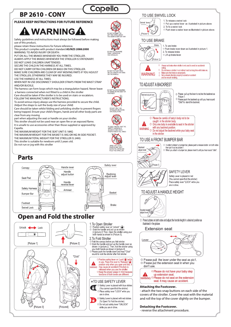 Page 1 de la notice Manuel utilisateur Love N Care Capella