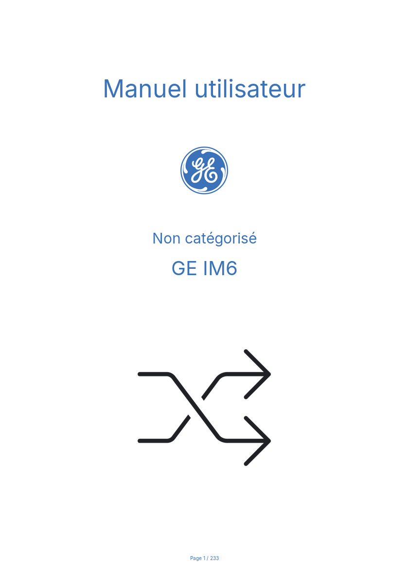 Image de la première page du manuel de l'appareil IM6
