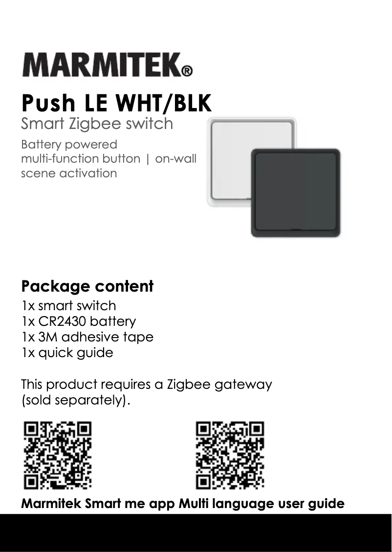 Page 1 de la notice Fiche technique Marmitek Push LE