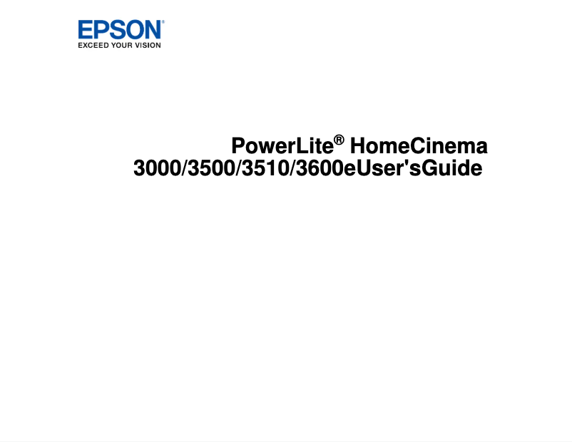 Page n°1 - Manuel utilisateur Epson PowerLite 3500
