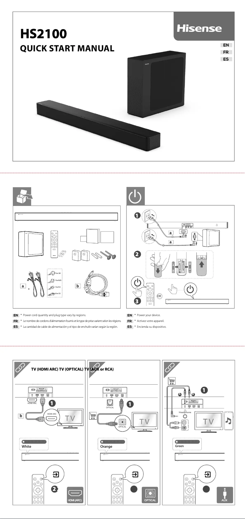 Page n°1 - Guide de démarrage rapide Hisense MH6TL4TB