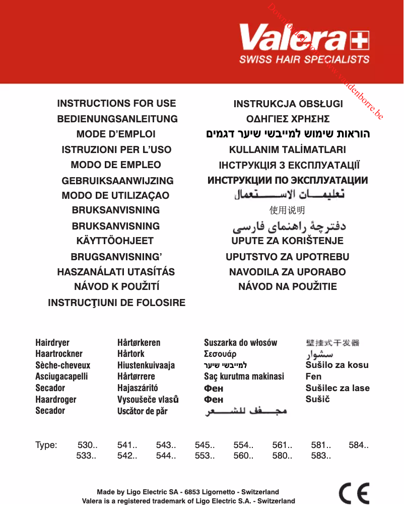 Page 1 de la notice Manuel utilisateur Valera Metal Master Emotion 2000