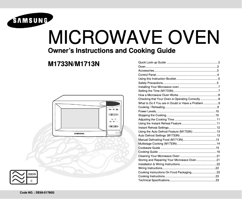 Page n°1 - Manuel utilisateur Samsung M1713N