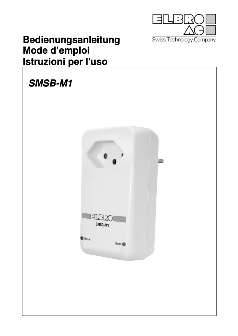 Page 1 of the manual User Manual Elbro SMSB-M1