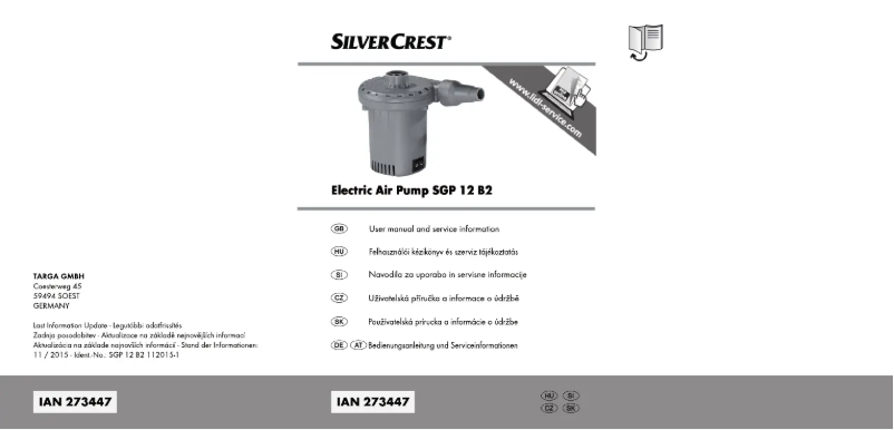 Page 1 de la notice Manuel utilisateur SilverCrest SGP 12 B2
