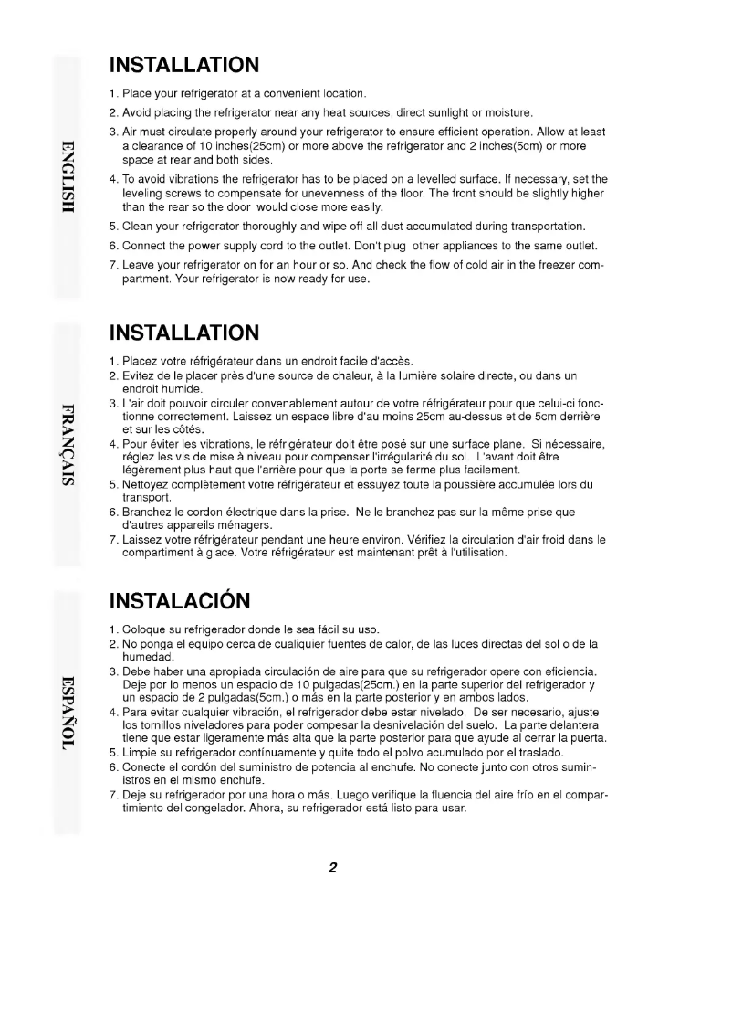 Page n°1 - Manuel utilisateur LG GR-652CV