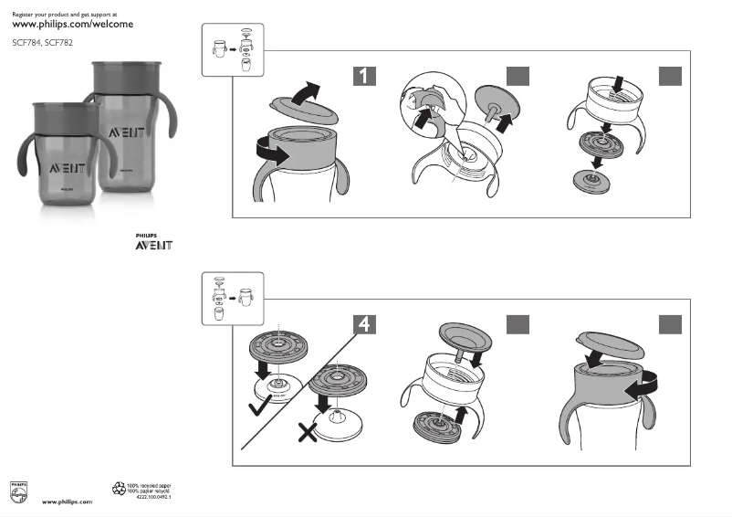 Imagen de la primera página del manual del dispositivo AVENT SCF782