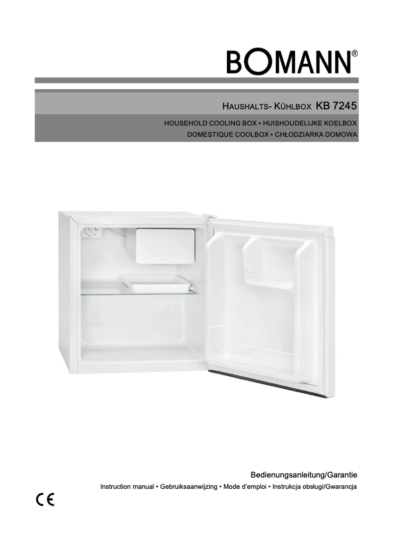 Page 1 de la notice Manuel utilisateur Bomann KB 7245