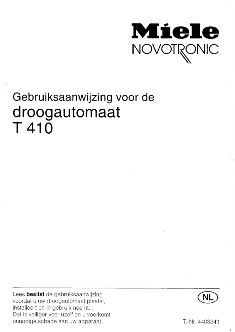 Image de la première page du manuel de l'appareil Novotronic T410