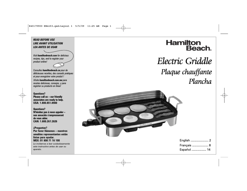 Page n°1 - Manuel utilisateur Hamilton Beach 38541