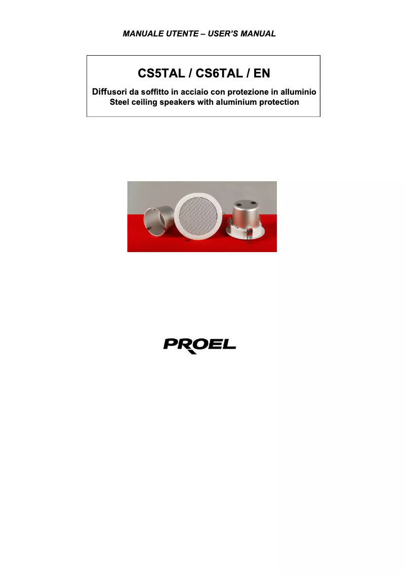 Page n°1 - Manuel utilisateur Proel CS6TALEN