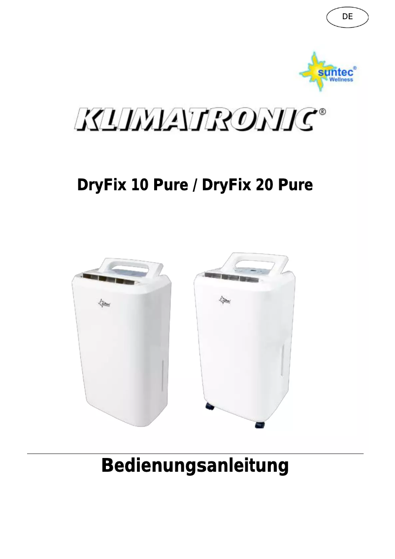 Page n°1 - Manuel utilisateur Suntec DryFix 10 Pure