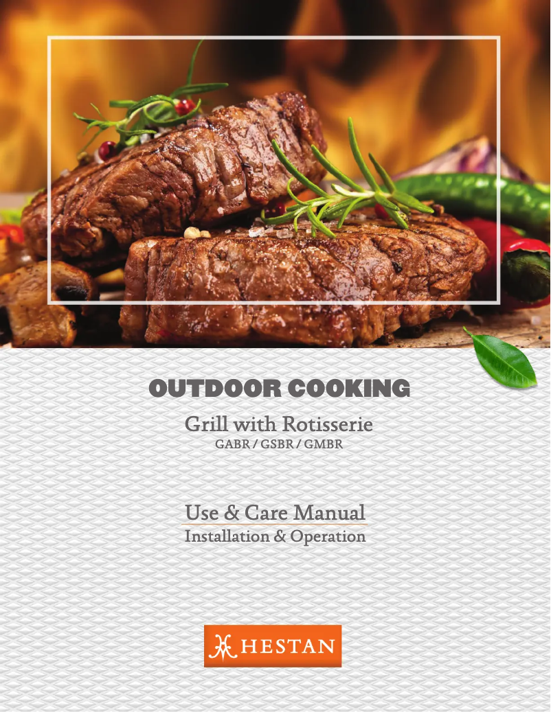 Page 1 de la notice Manuel d'utilisation et d'entretien Hestan GABR30-NG-BU