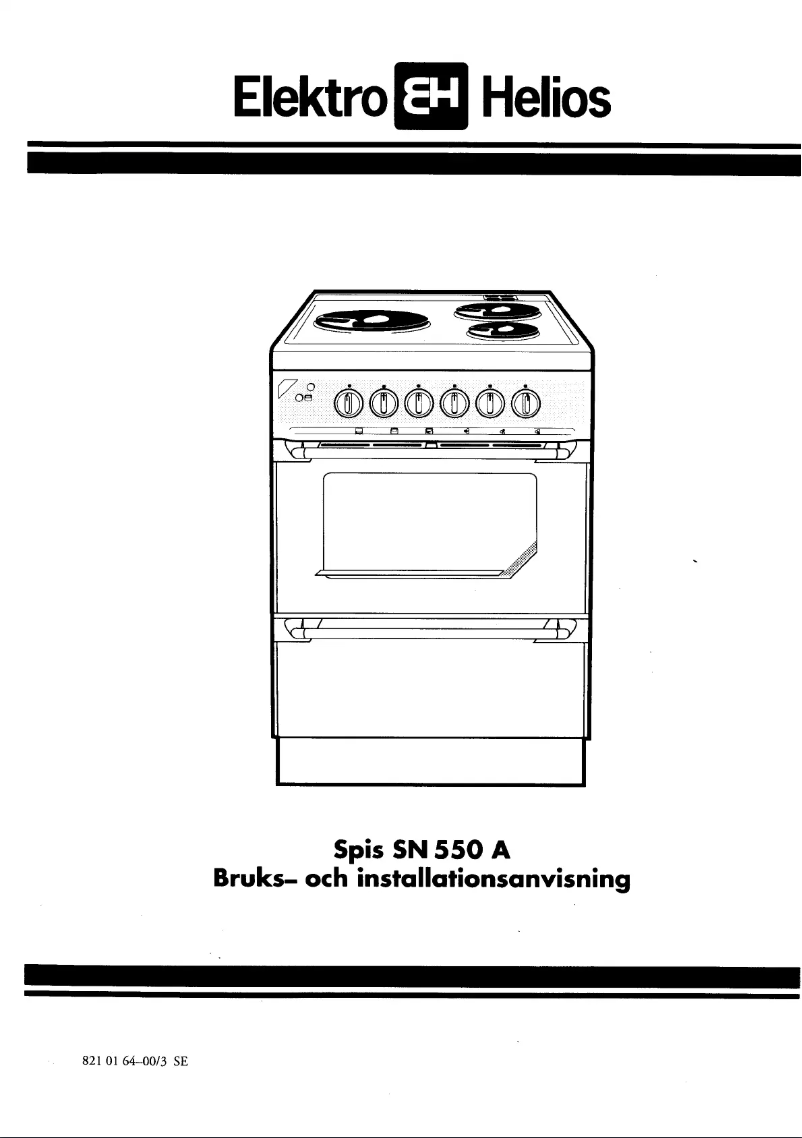 Page 1 de la notice Manuel utilisateur Elektro Helios SN550A