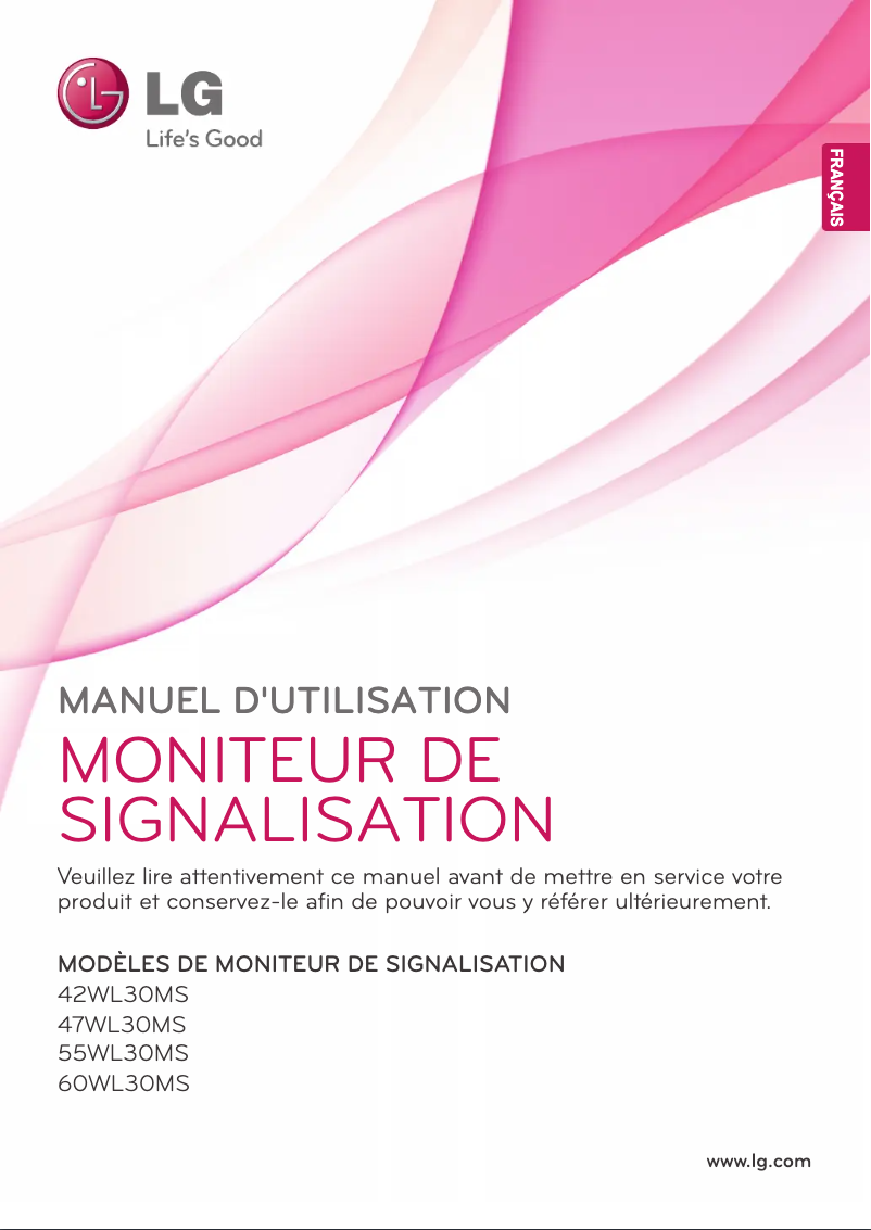 Page 1 de la notice Manuel utilisateur LG 55WL30MS