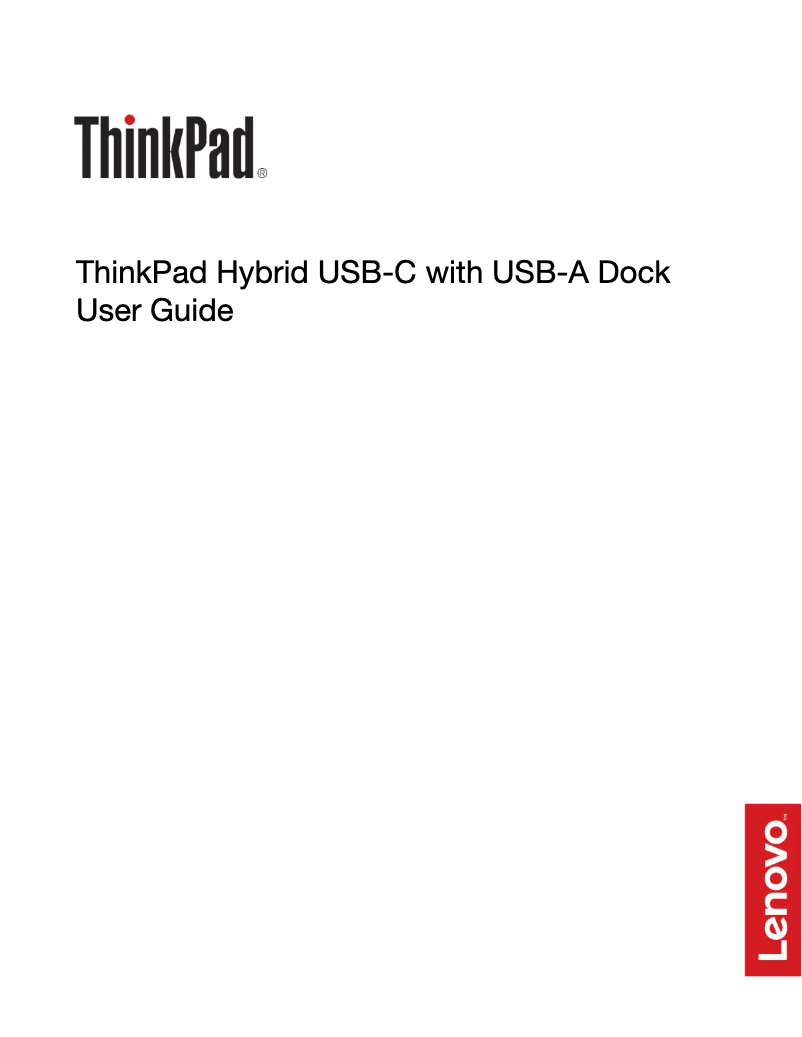 Imagen de la primera página del manual del dispositivo ThinkPad Hybrid USB-C