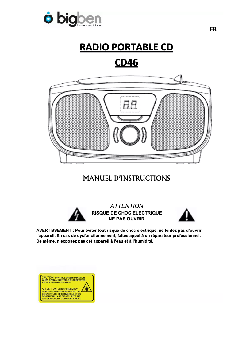 Image de la première page du manuel de l'appareil CD46