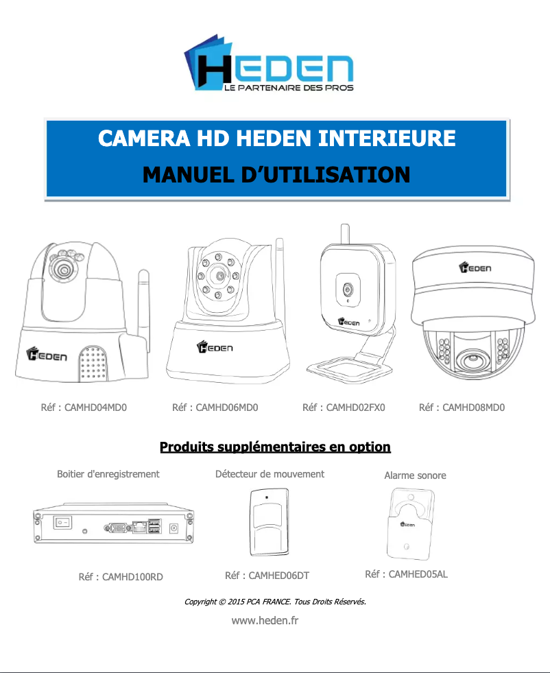 Page 1 de la notice Manuel utilisateur Heden CAMHD04MD0