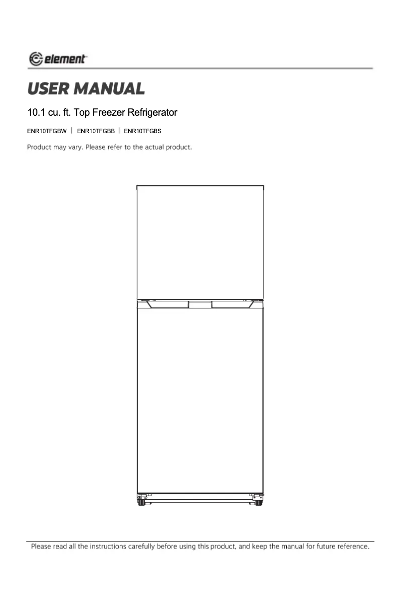 Page 1 de la notice Manuel utilisateur Element ENR10TFGBW