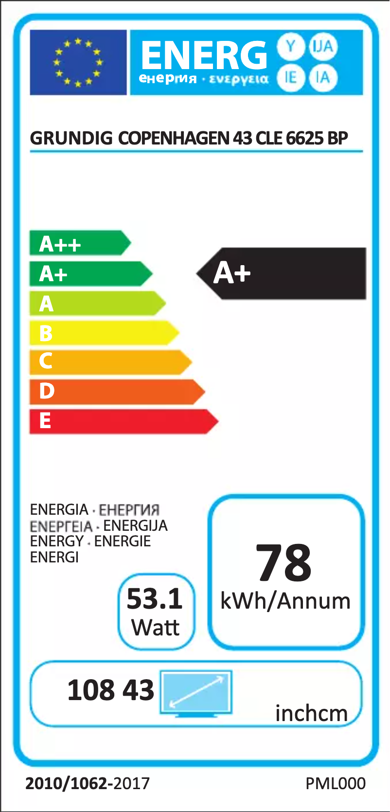 Image de la première page du manuel de l'appareil Copenhagen 43 CLE 6625 BP