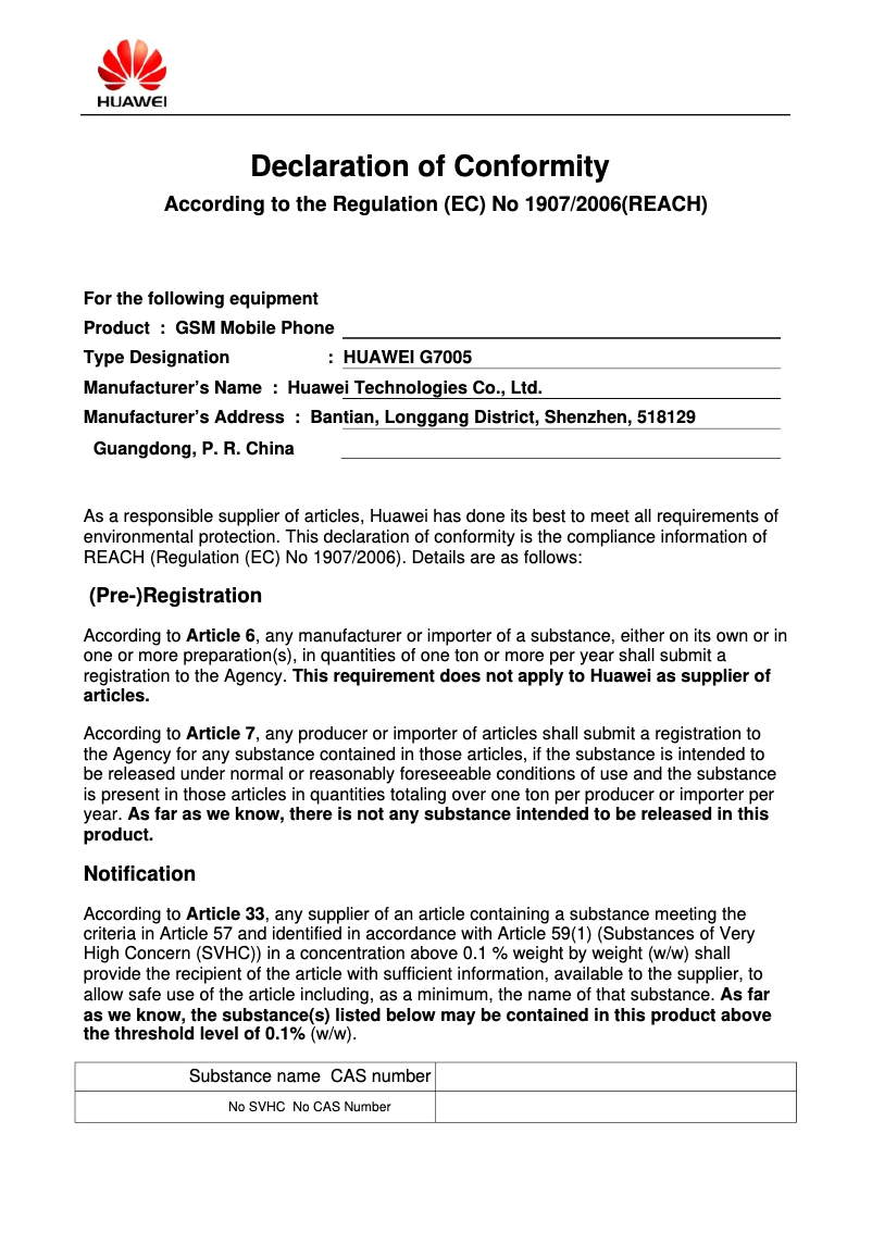 Page 1 de la notice Manuel utilisateur Huawei G7005