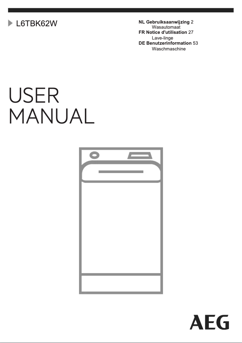 Page n°1 - Manuel utilisateur AEG L6TBK62W