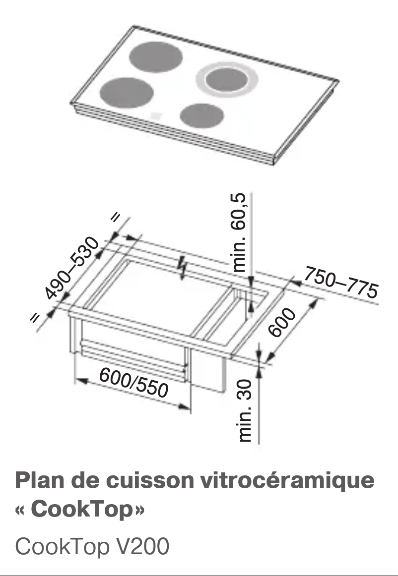 Page n°1 - Guide d'installation V-Zug CookTop V200