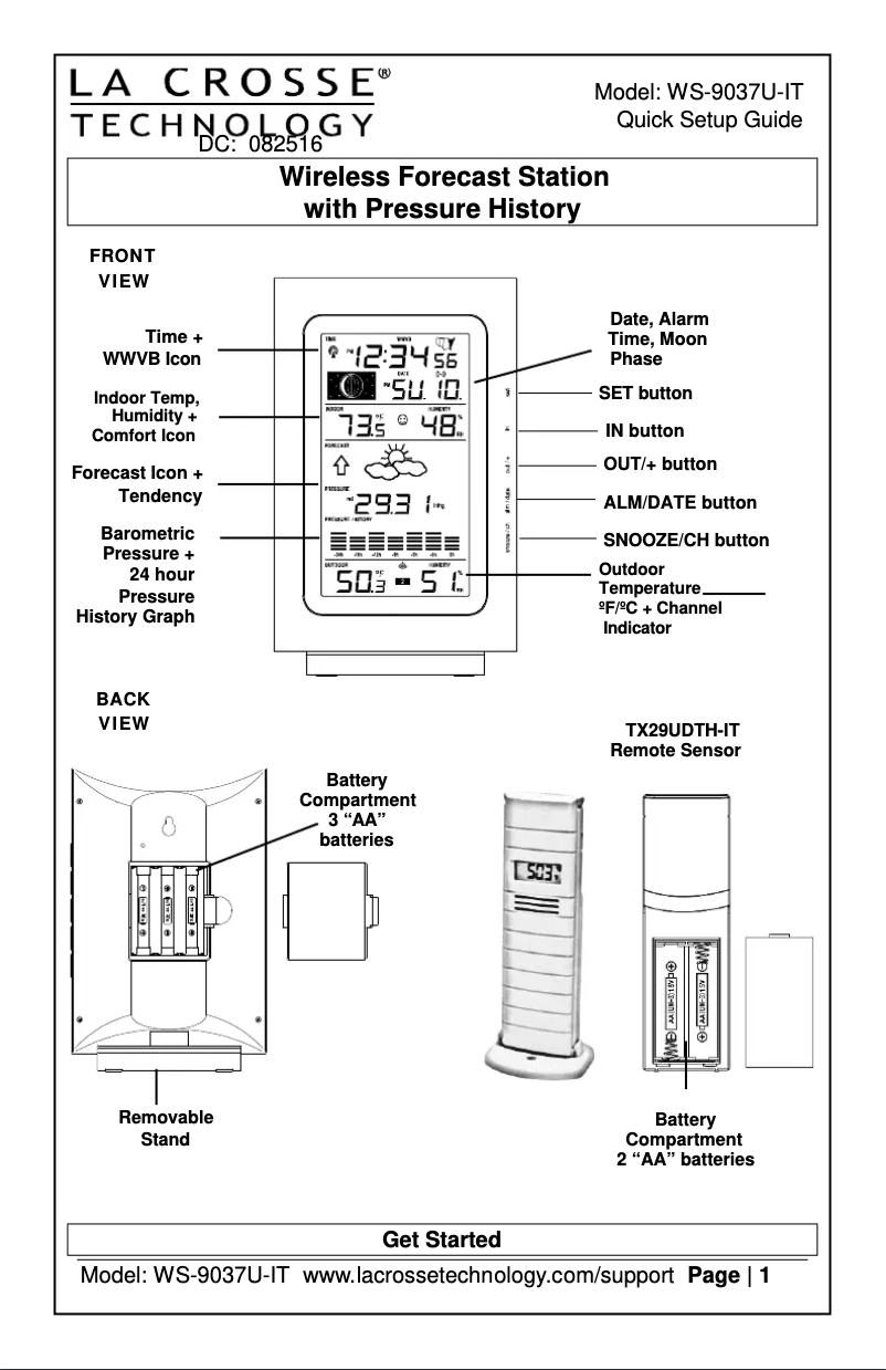 Página 1 del manual Manual de usuario La Crosse Technology COMBO11-IT