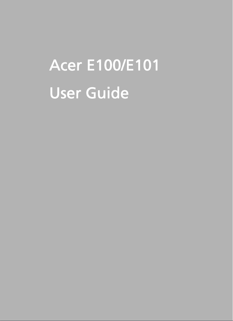 Page n°1 - Manuel utilisateur Acer BeTouch e100