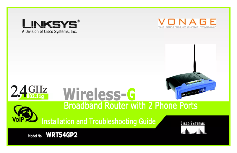 Página 1 del manual Manual de usuario Linksys WRT54GP2A