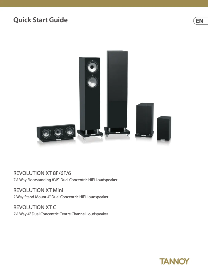 Page 1 de la notice Guide de démarrage rapide Tannoy Revolution XT 8F
