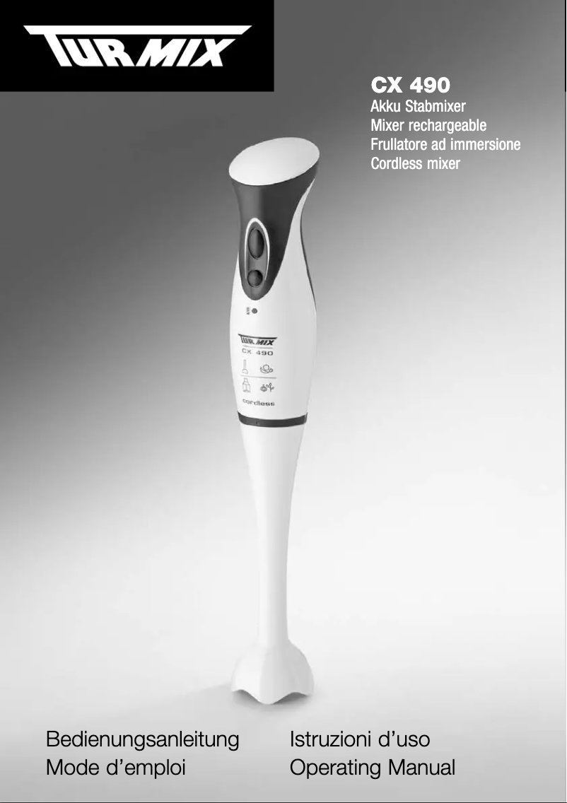 Page n°1 - Manuel utilisateur Turmix CX 490