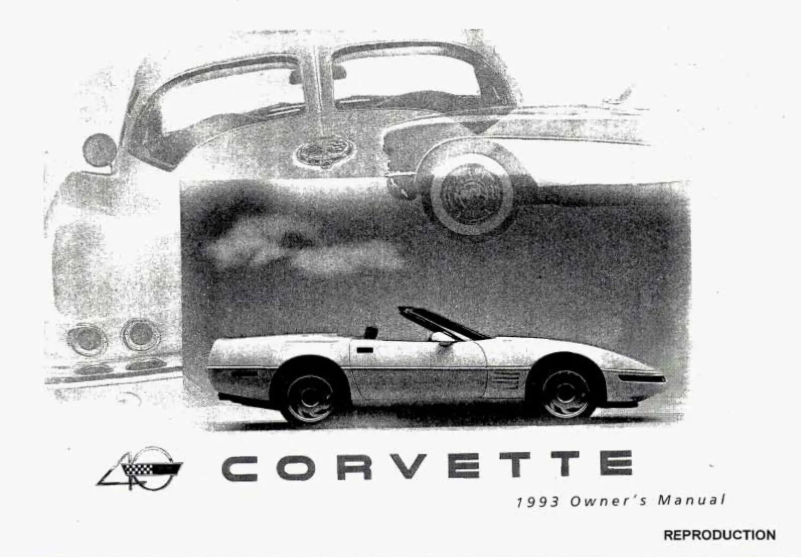 Page 1 de la notice Manuel utilisateur Chevrolet Corvette (1993)