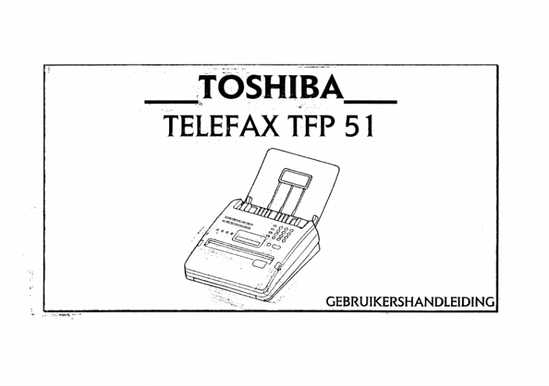 Page 1 de la notice Manuel utilisateur Toshiba TFP 51