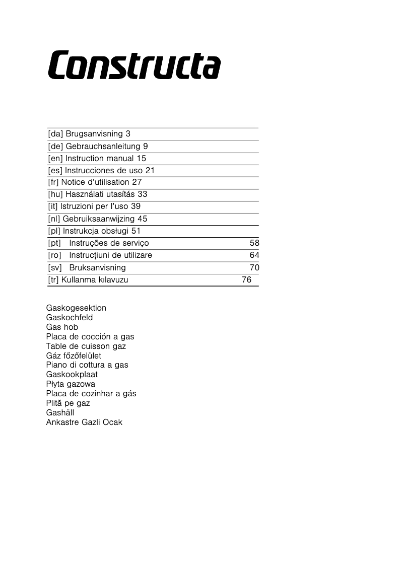 Page 1 de la notice Mode d'emploi Constructa CA114251