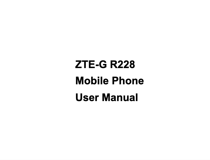 Página 1 del manual Manual de usuario ZTE G-R228