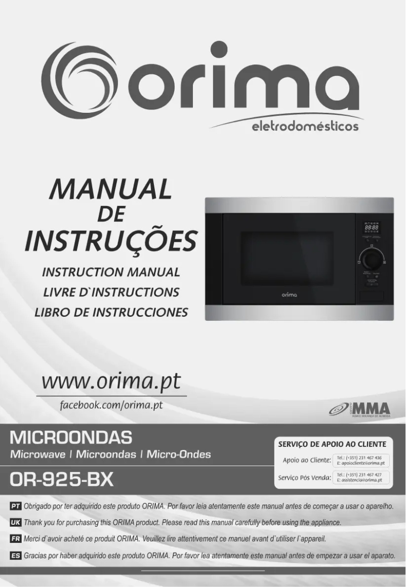 Page 1 de la notice Manuel utilisateur Orima OR-925-BX