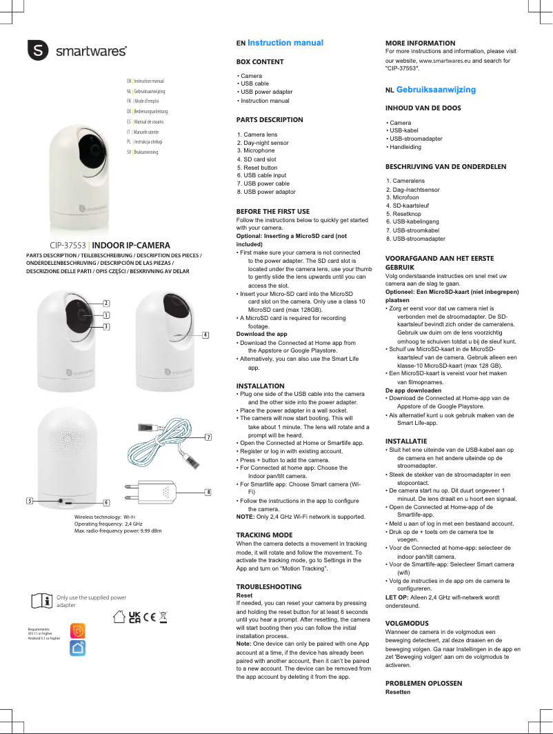 Página 1 del manual Manual de usuario Smartwares CIP-37553