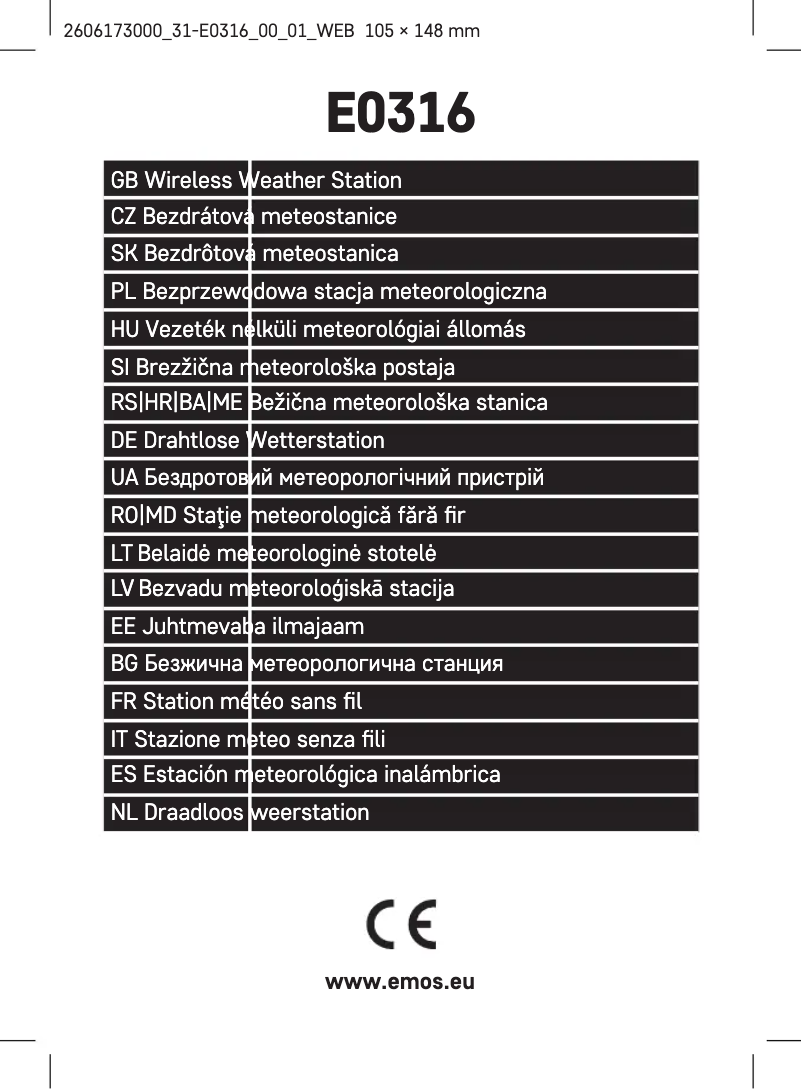 Page 1 de la notice Manuel utilisateur Emos E0316
