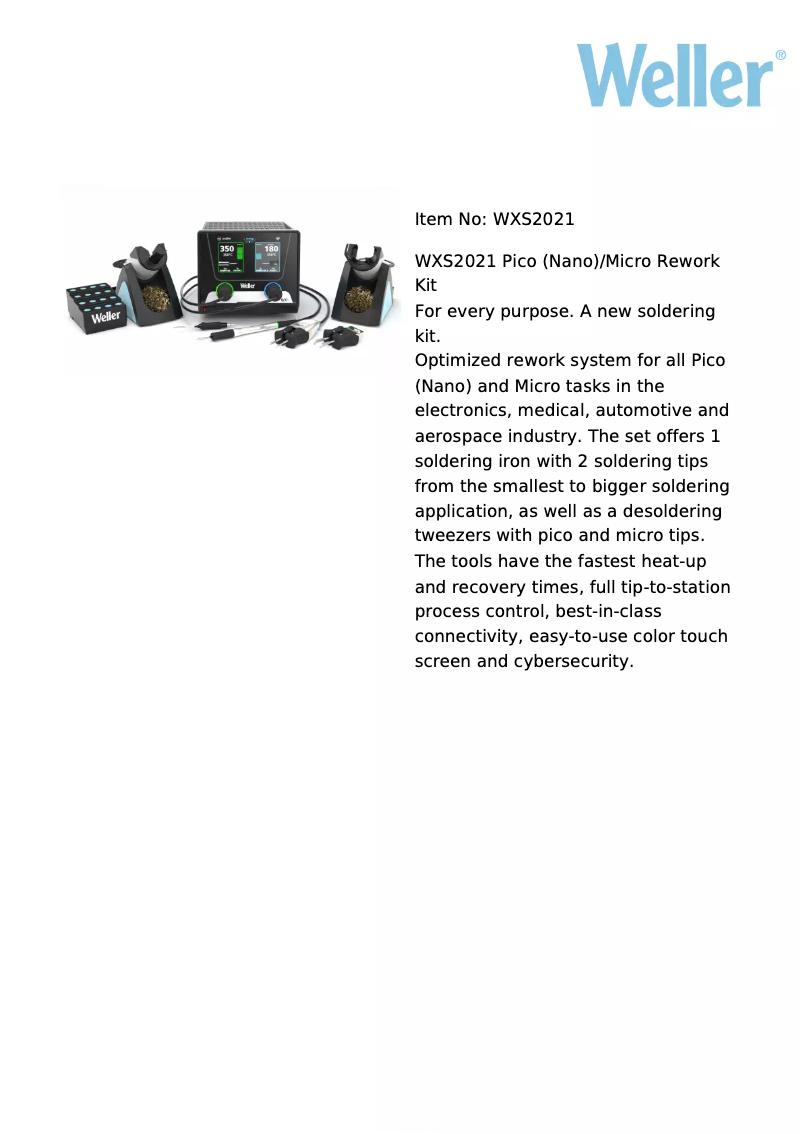 Image de la première page du manuel de l'appareil WXS2021