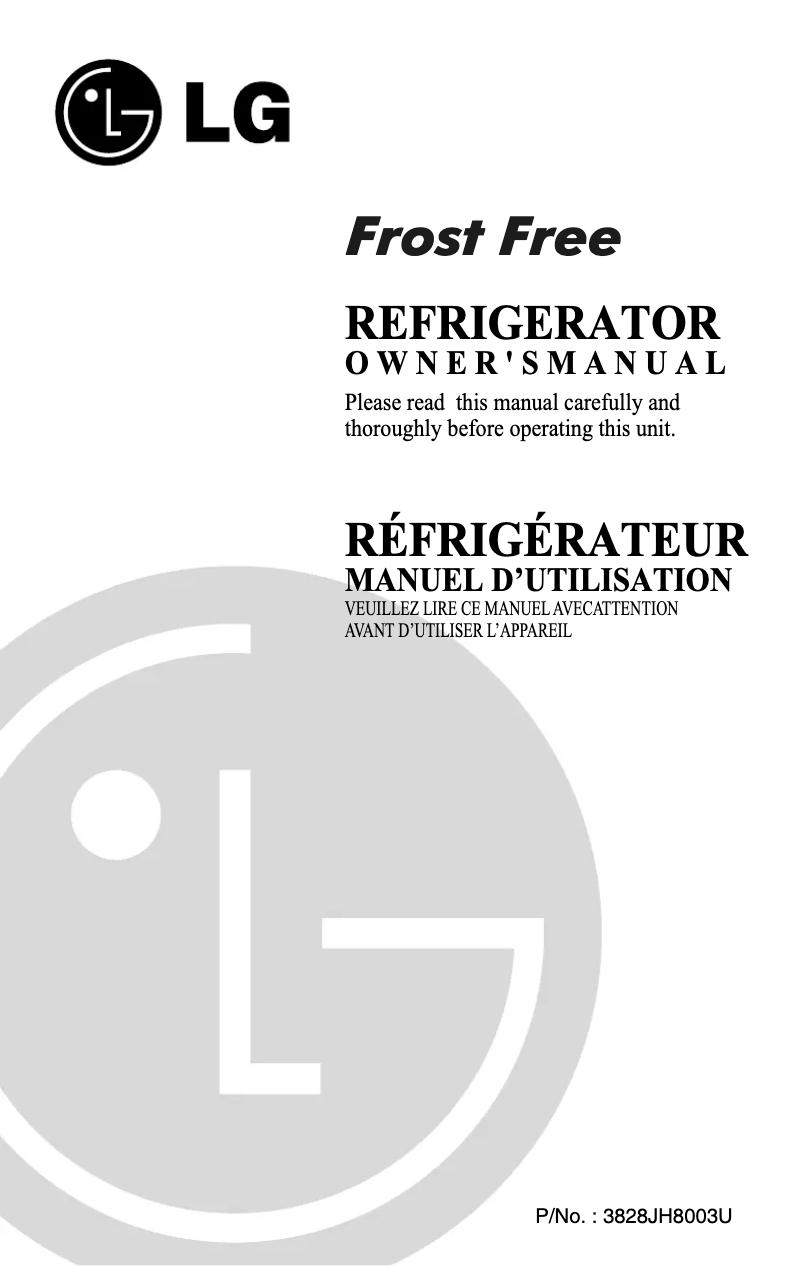 Page 1 de la notice Manuel utilisateur LG GL-242QM