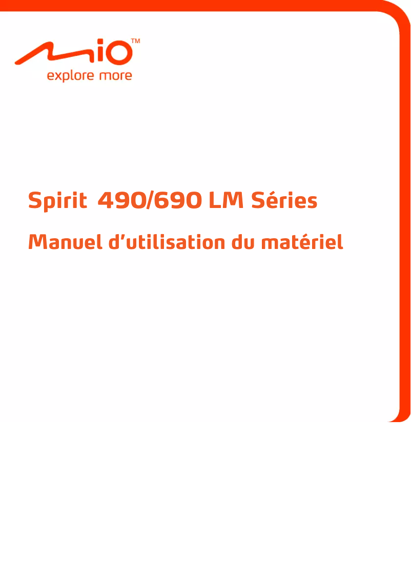 Page n°1 - Manuel utilisateur Mio Spirit 490 series